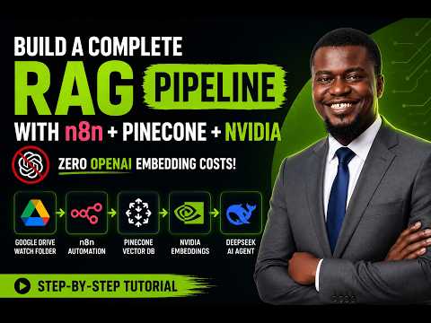 Step by Step N8N tutorial: Build a FREE RAG Pipeline with n8n, Pinecone, and Nvidia Embeddings